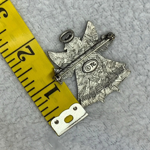 VTG Tanya Creations Silver Tone Love & Hope Guardian Angel Brooch Pin - Picture 2 of 5